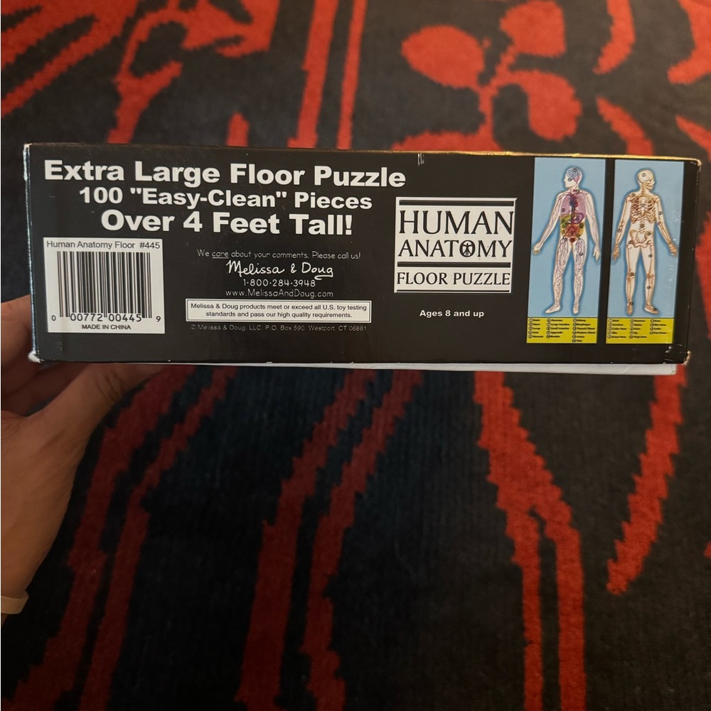 Melissa & Doug Anatomy Floor Puzzle, eeboo Dino Dominoes, mudpuppy World Puzzle - Picture 4 of 12